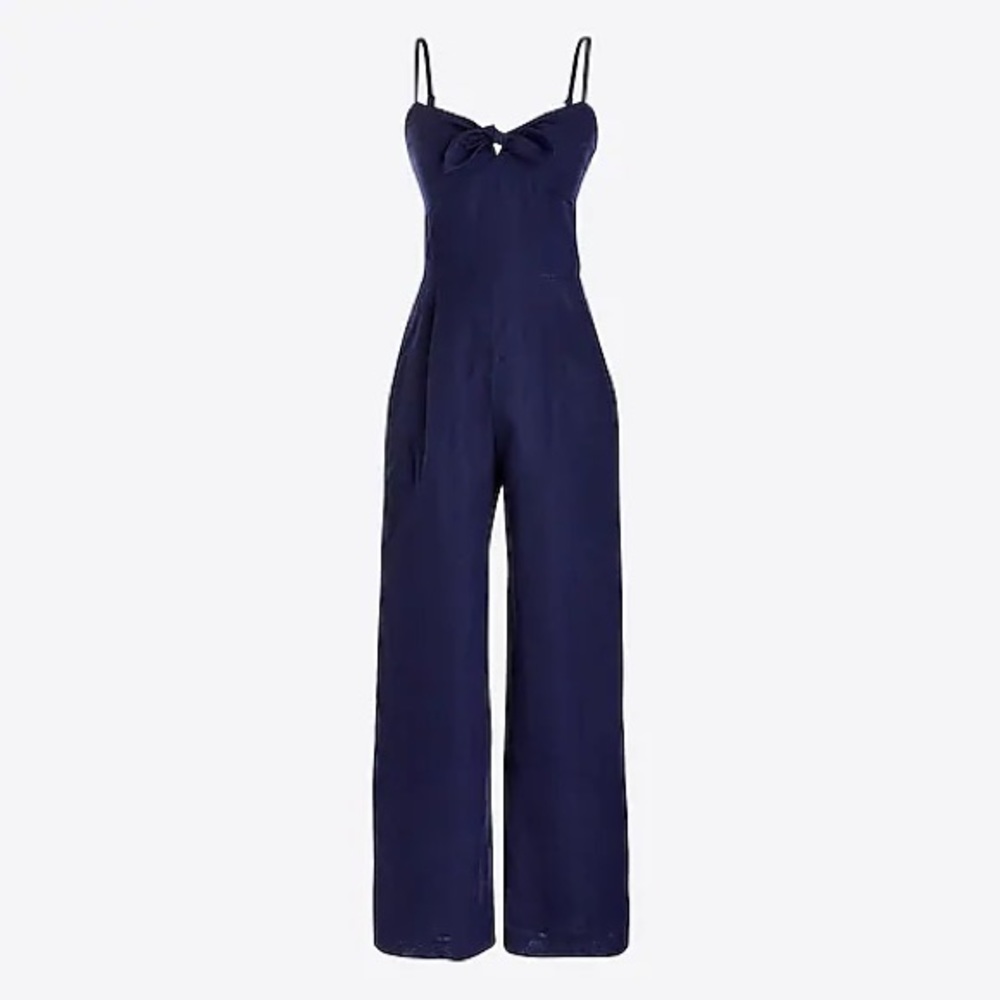 Memorial Sale 🇺🇸!! 
Tie-front jumpsuit in linen-cotton